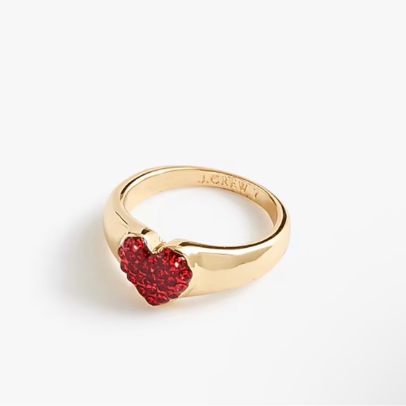 J. Crew Jewelry - J. Crew Gold Ring with Heart Stone